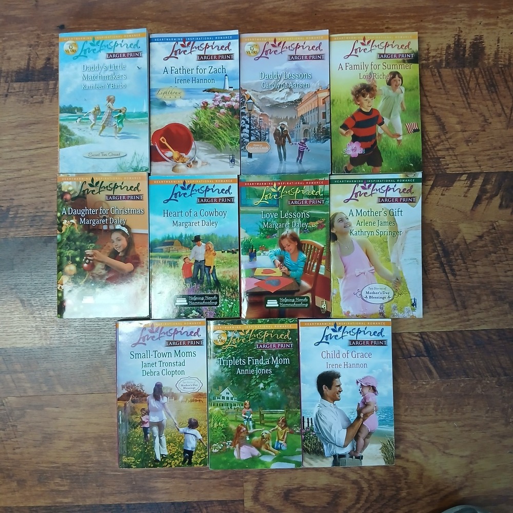 Love Inspired Larger Print Lot Of 11 Books Paperback Christian Romance Family